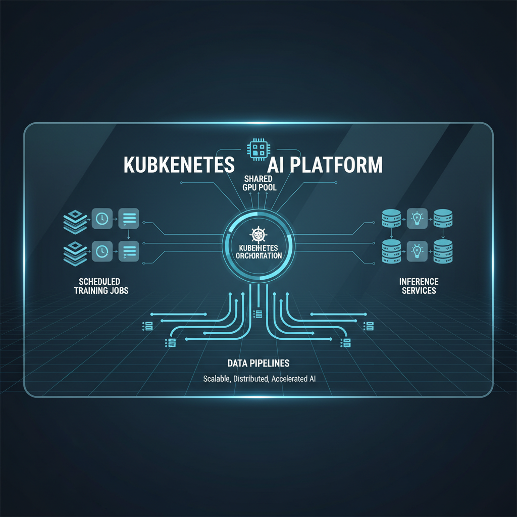 Kubernetes-based machine learning platform with scheduled jobs and shared GPU pool