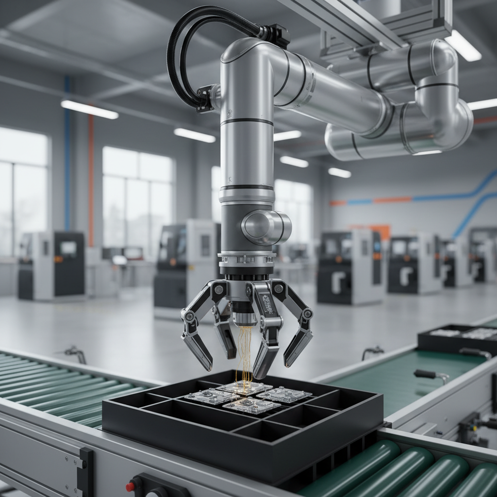 Industrial robotic arm using OpenClaw-style smart gripper for precision pick and place
