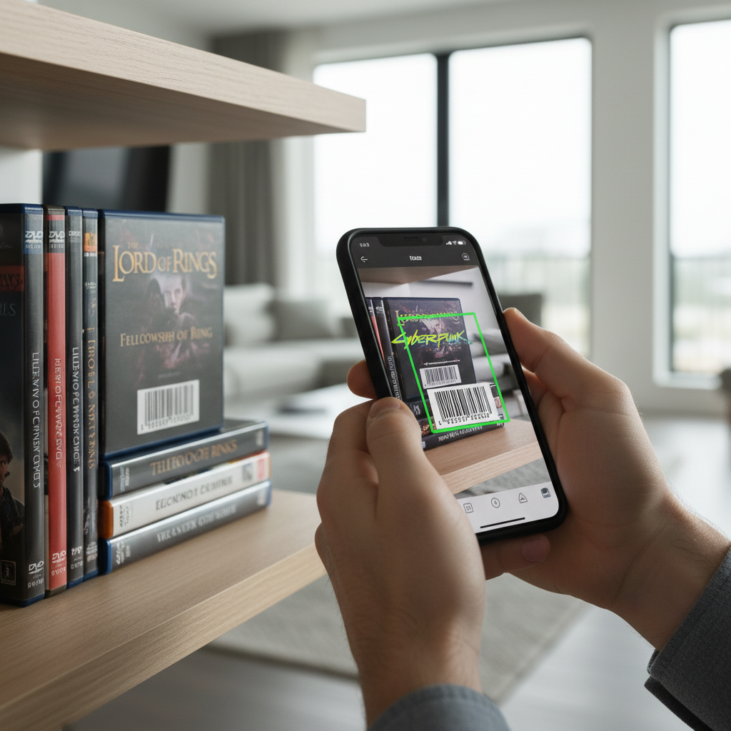 Cataloging a video game and DVD collection with a phone scanning app