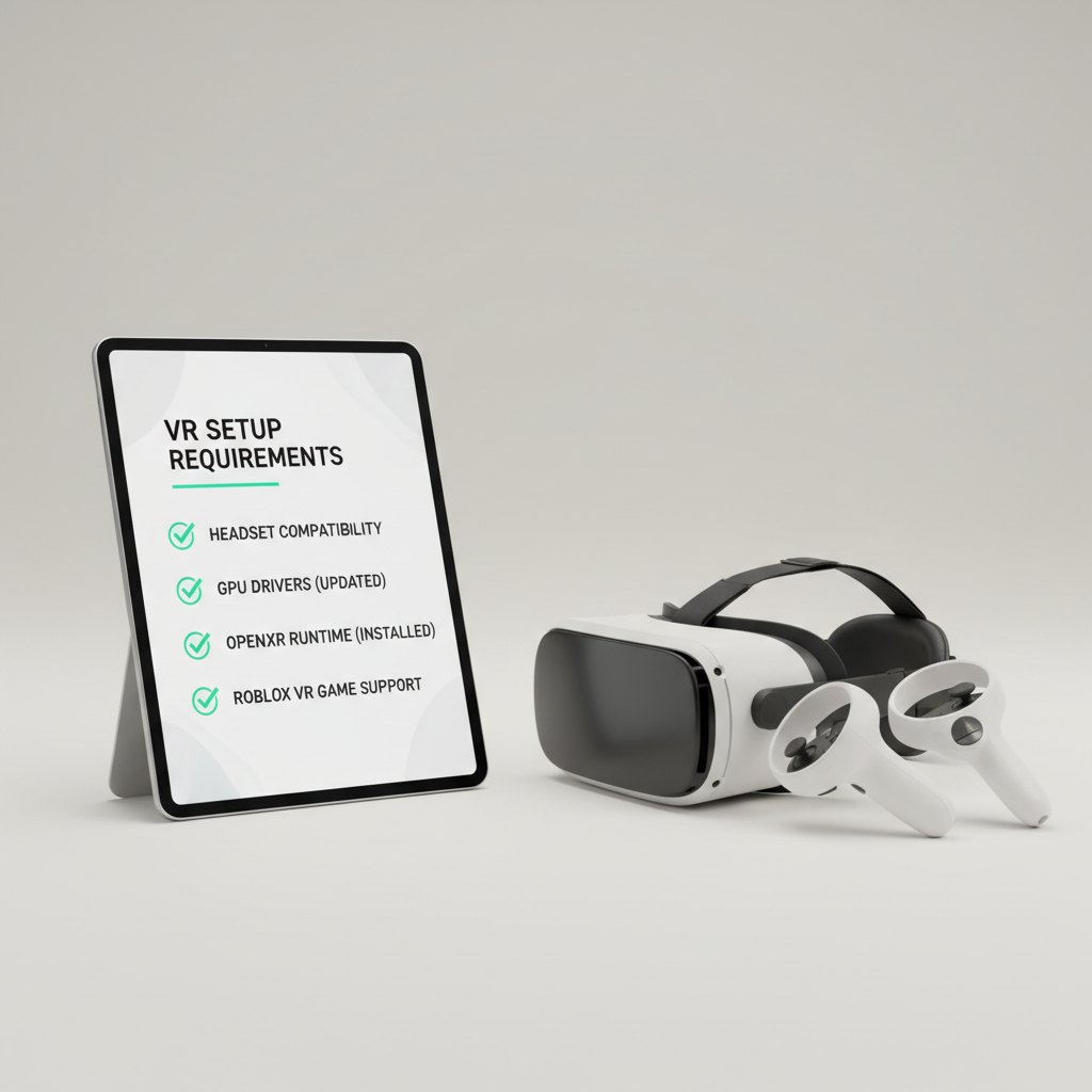 Checklist for Roblox VR: headset compatibility, OpenXR, drivers, and game VR support