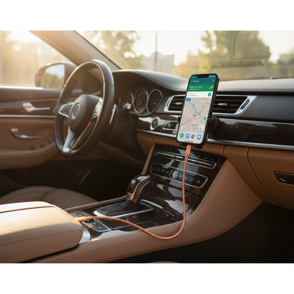 Android phone in a car mount running navigation and charging, a common overheating scenario