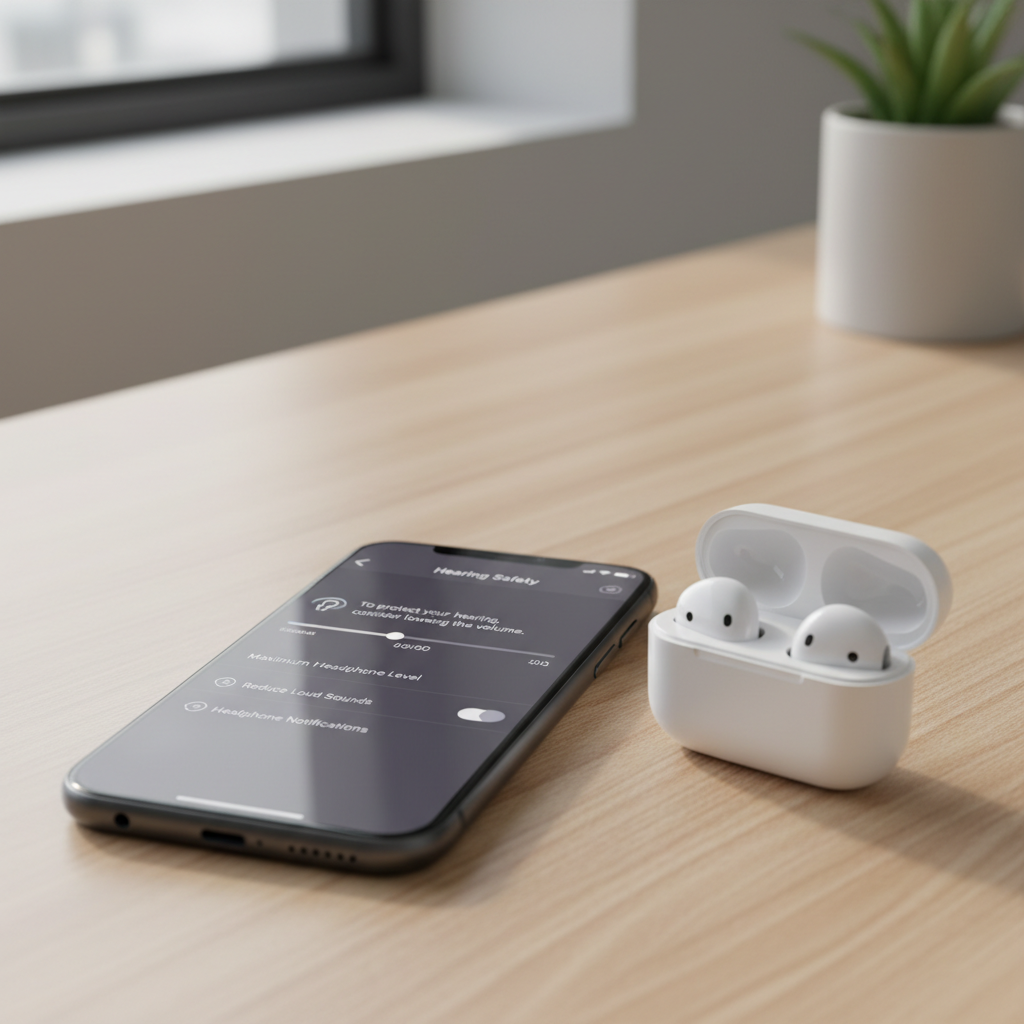 Setting a safe volume limit for kids earbuds on an iPhone