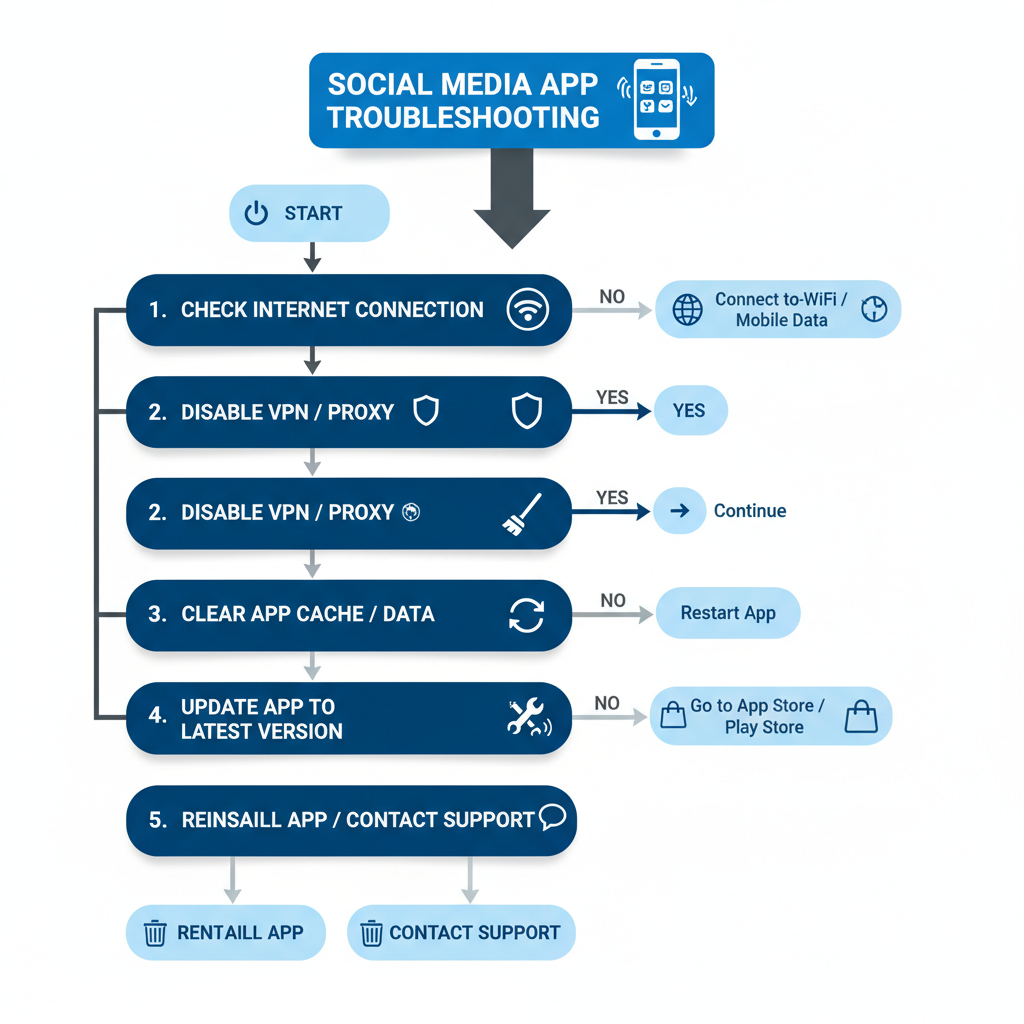Troubleshooting flowchart for Facebook images not loading