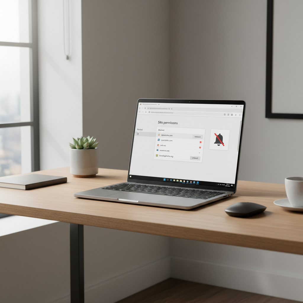 Turning off website notifications in a browser on Windows 11 laptop