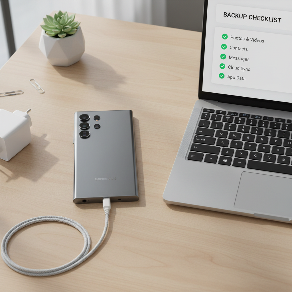 Samsung Galaxy phone backup and reset preparation checklist