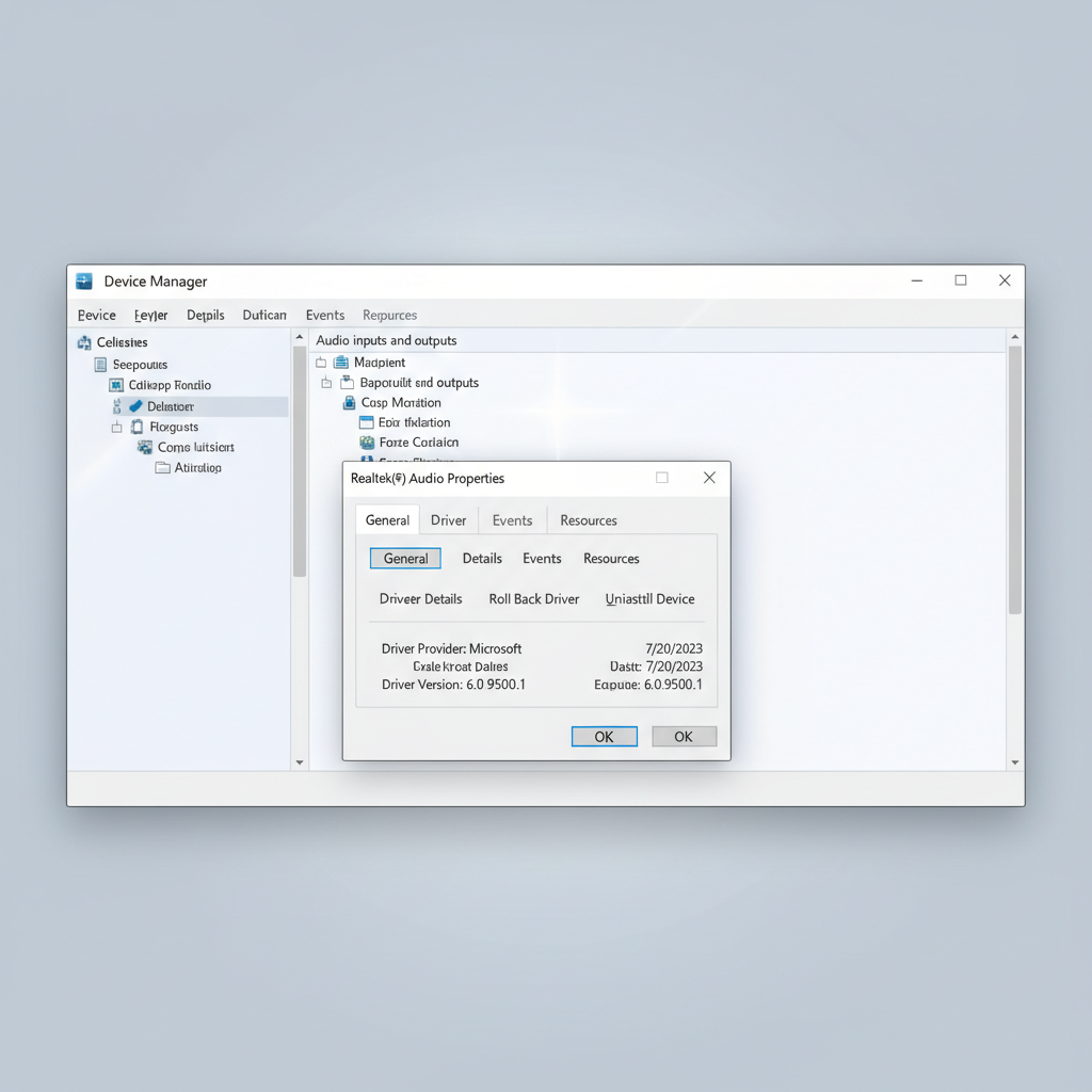 Device Manager audio driver update on Windows 11