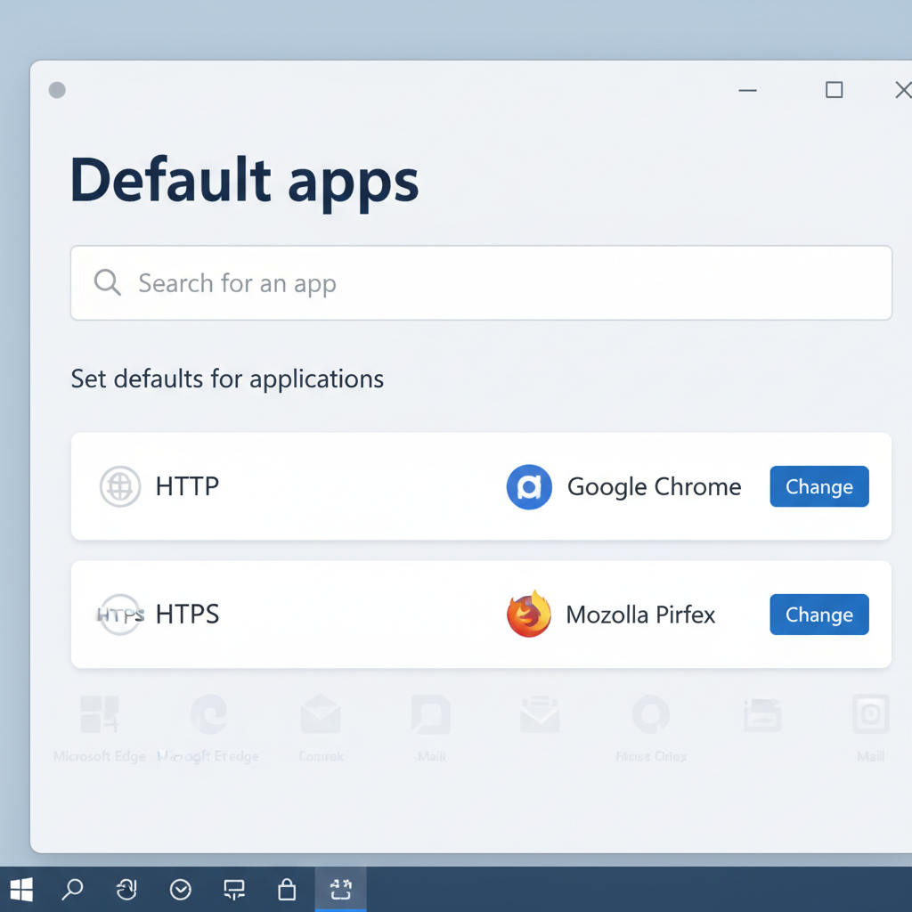 User setting Chrome or Firefox as default app for HTTP and HTTPS in Windows 11