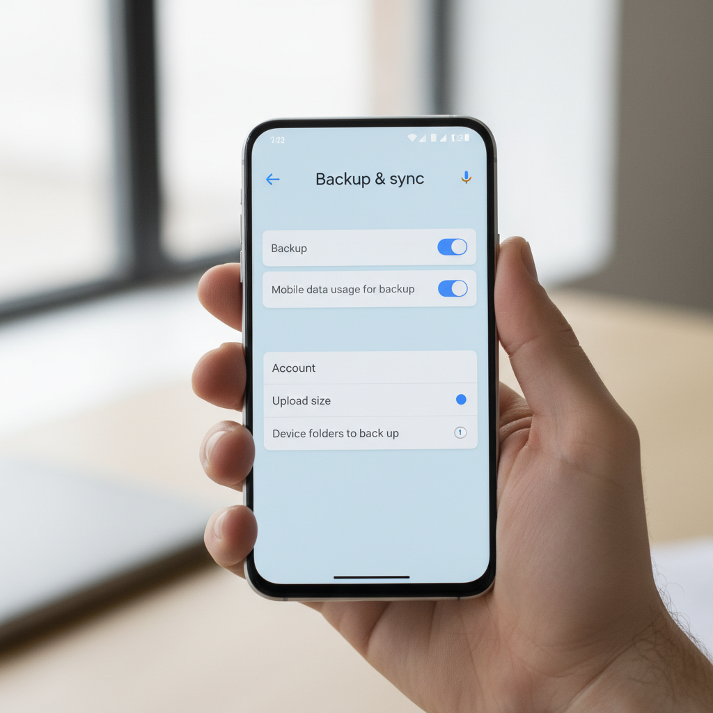 Google Photos automatic backup settings on a smartphone