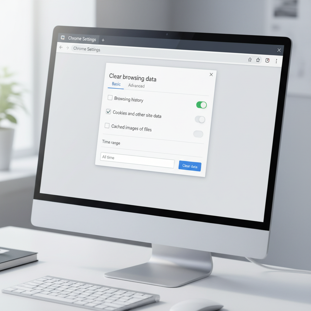 Chrome Clear browsing data window on a Windows PC