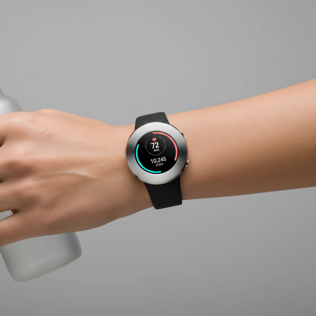 Close-up of a comfortable fitness watch fit on a smaller wrist