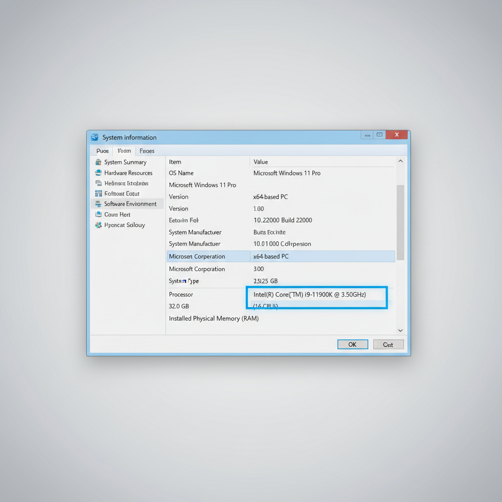 System Information window showing x64-based PC and system type details