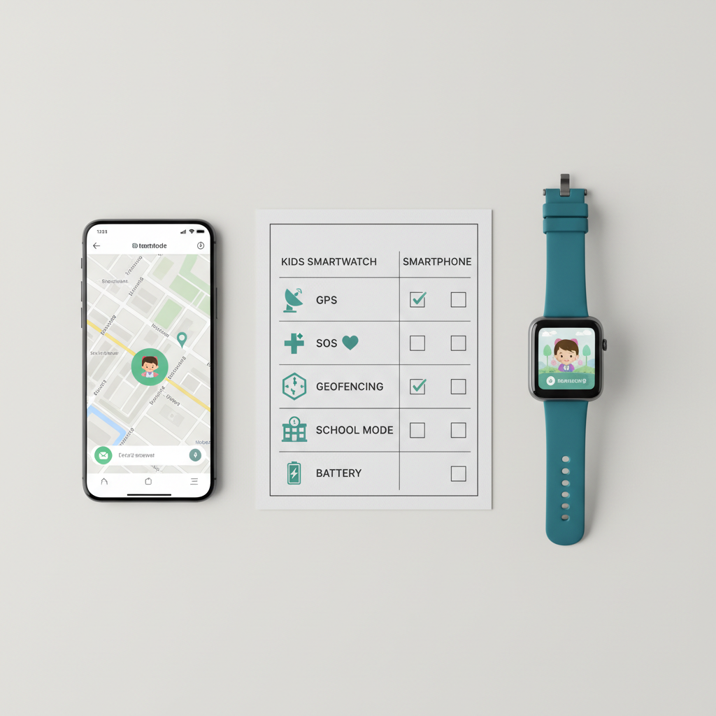 Comparison checklist for kids GPS smartwatch features