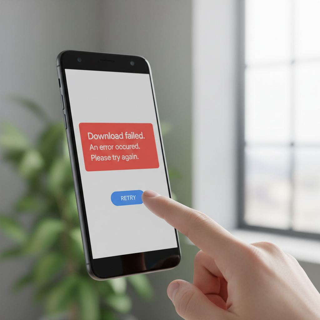 Android phone showing Google Play Store error while trying to download an app