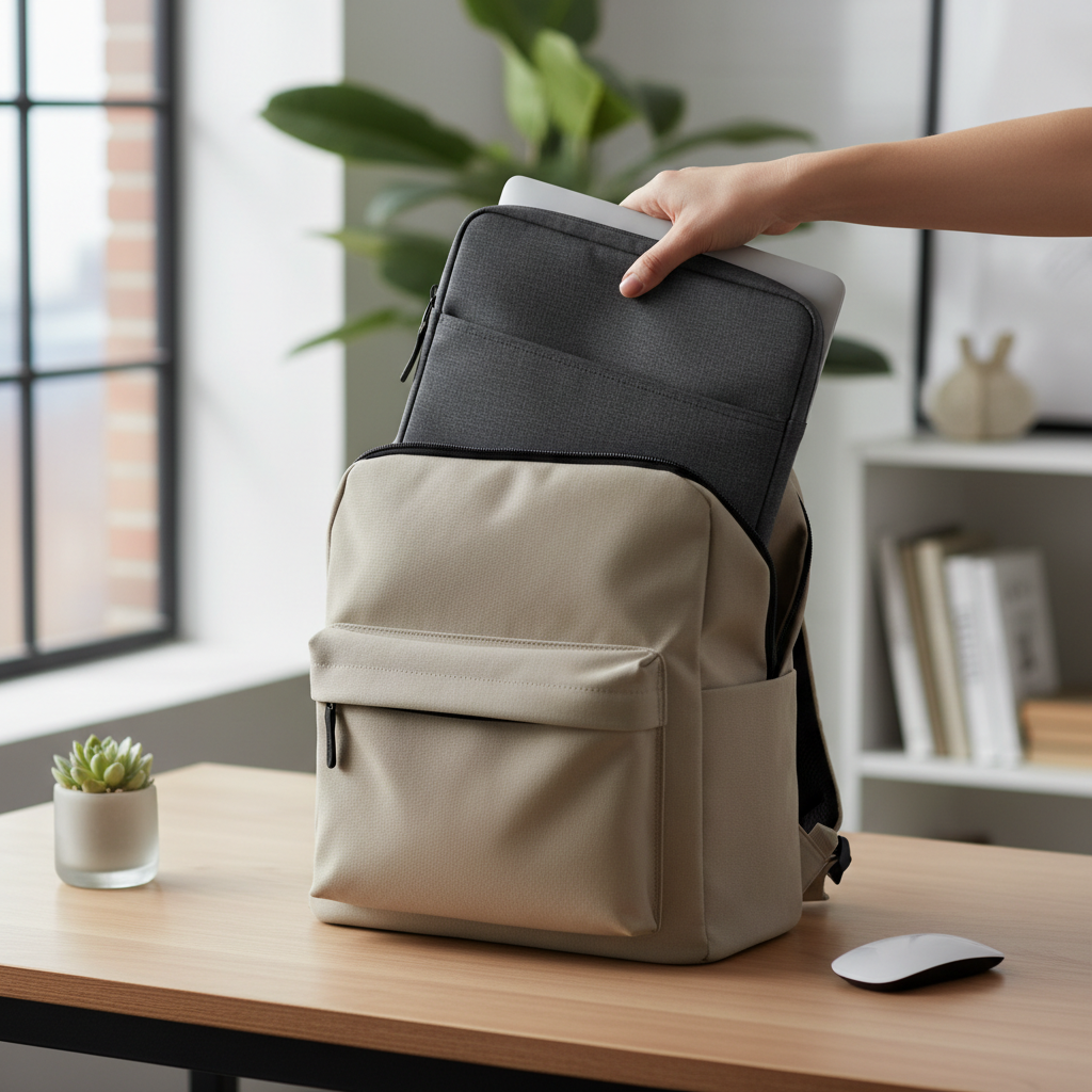 Budget laptop sleeve protecting a laptop inside a backpack
