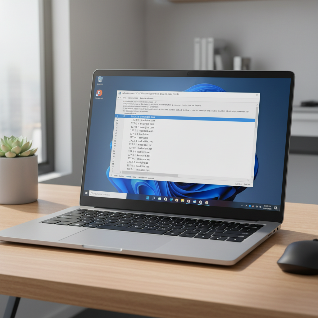 Editing the Windows hosts file to block a website on Windows 11