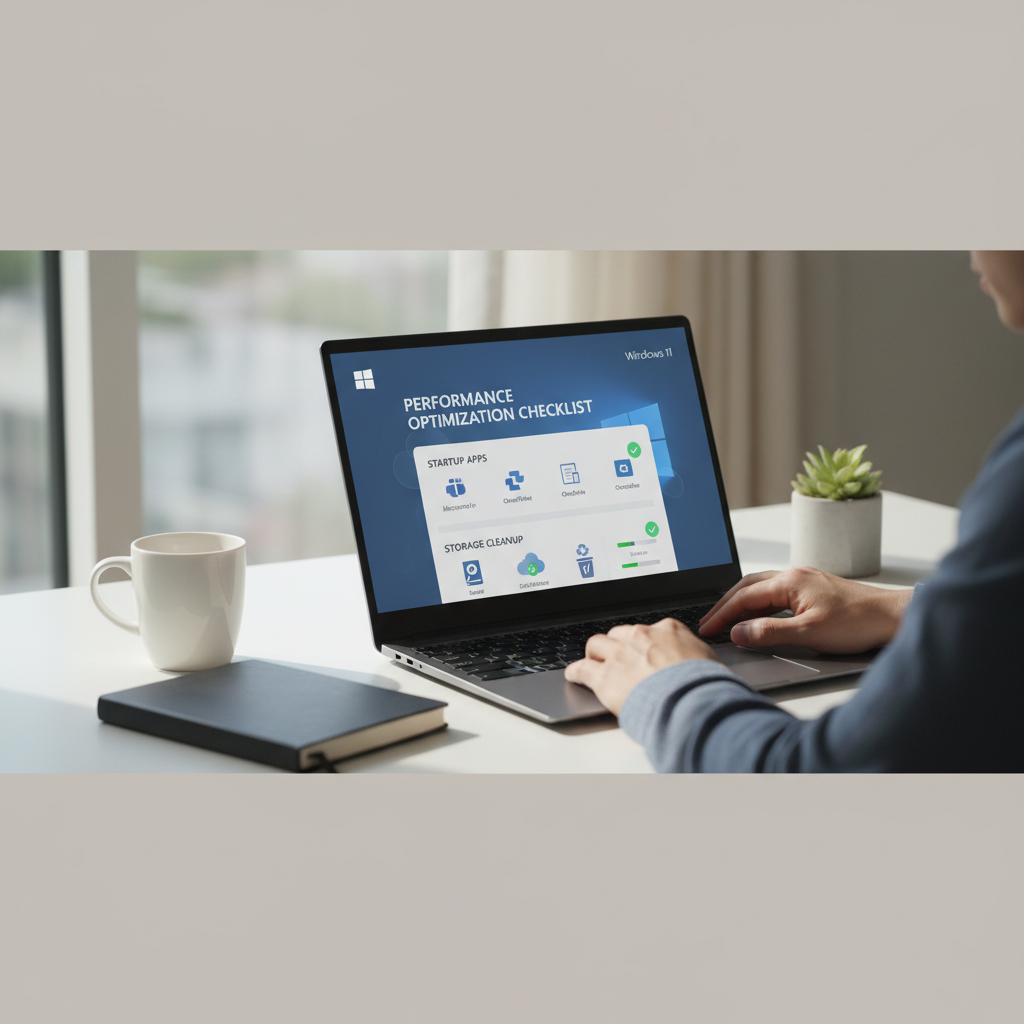 Windows 11 laptop performance check with startup apps and storage considerations