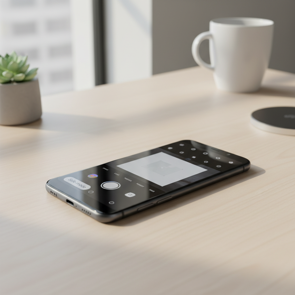 Android phone in safe mode testing the camera app