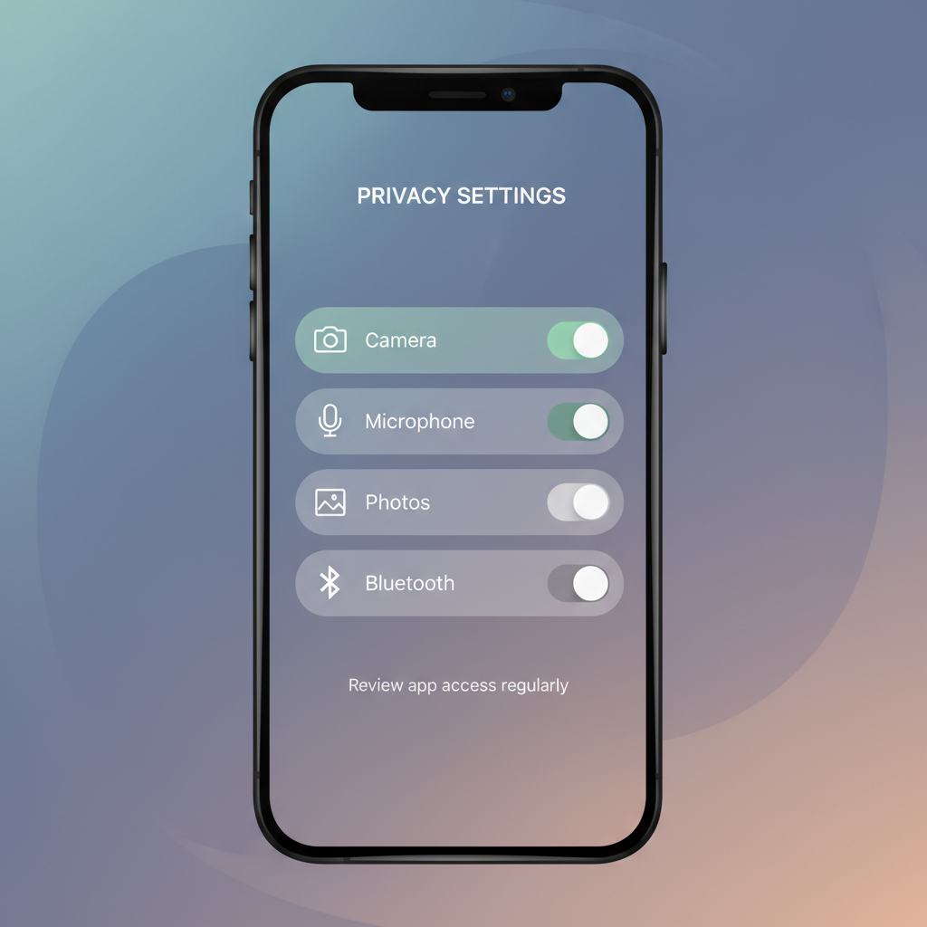iPhone permissions settings for camera, microphone, and photos to prevent app crashes