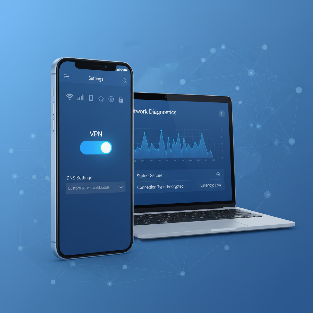 Checking VPN and DNS settings to fix slow internet on phone