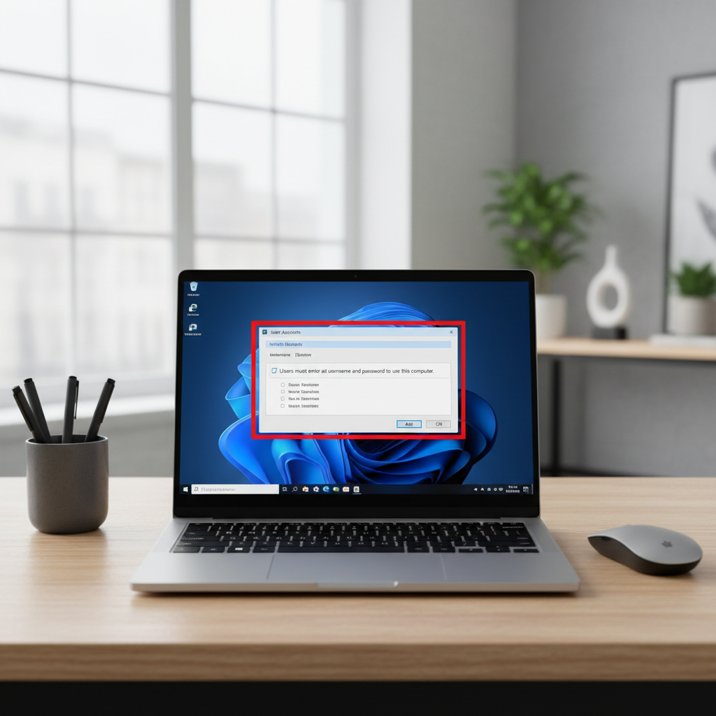 Netplwiz user accounts window used to enable automatic sign-in on Windows 11