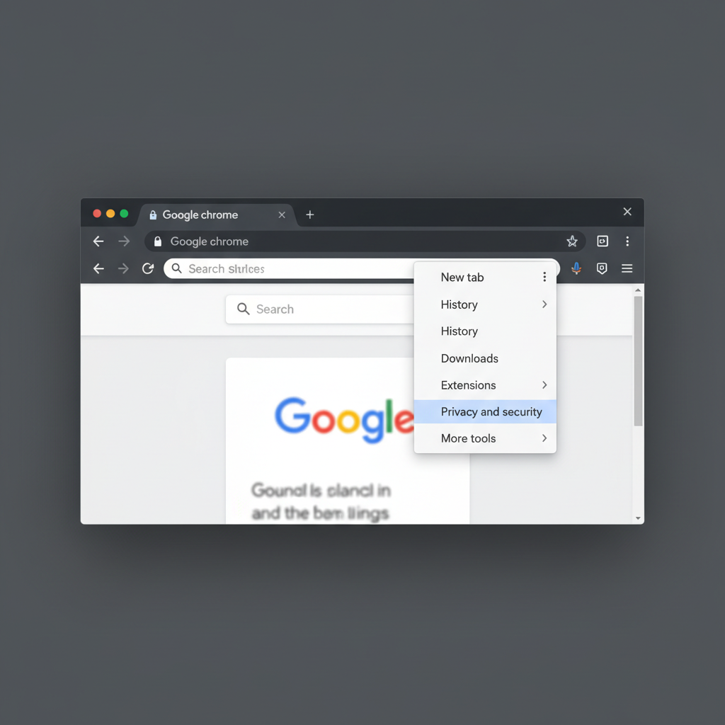 Google Chrome menu showing Settings and Privacy options on PC