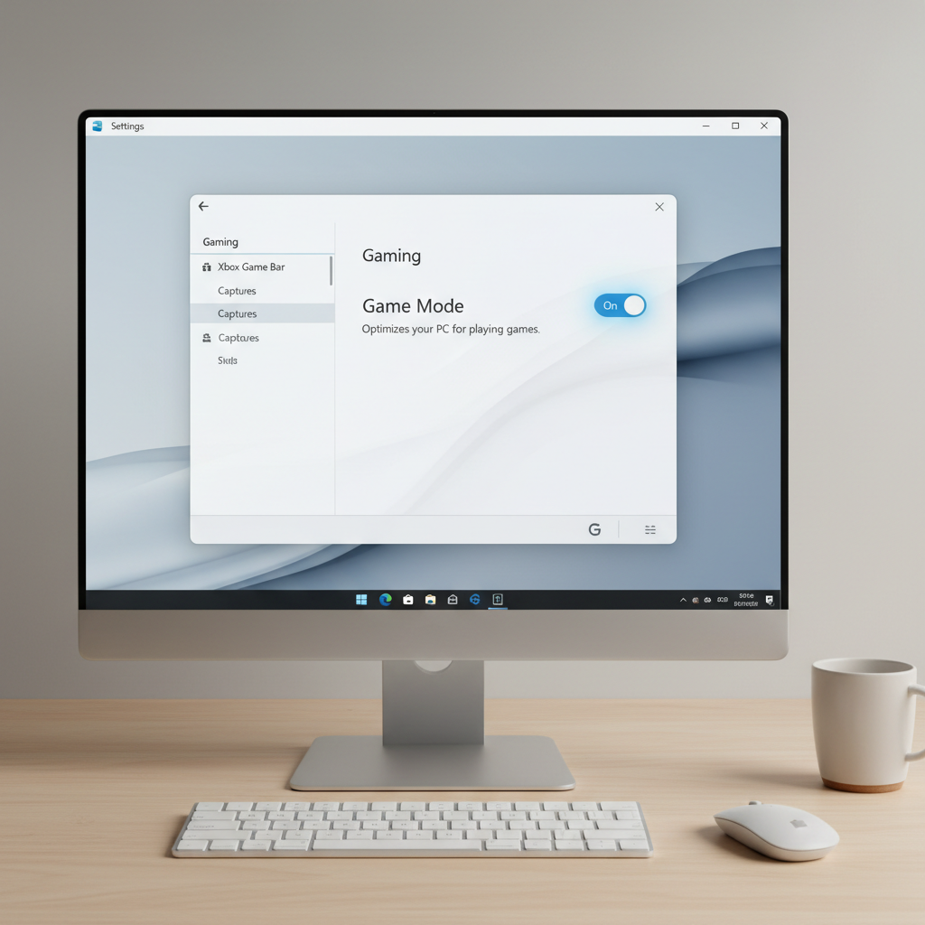 Windows 11 Settings app showing Gaming and Game Mode options