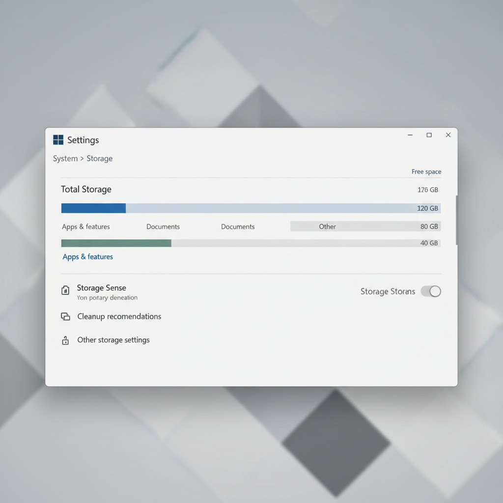 Windows 11 storage cleanup and free space check before defragmenting an HDD