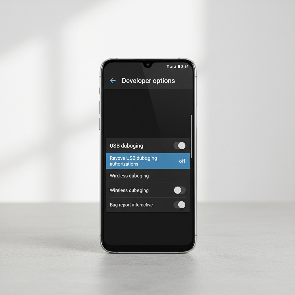 Turning off USB debugging and revoking authorizations in Android Developer options