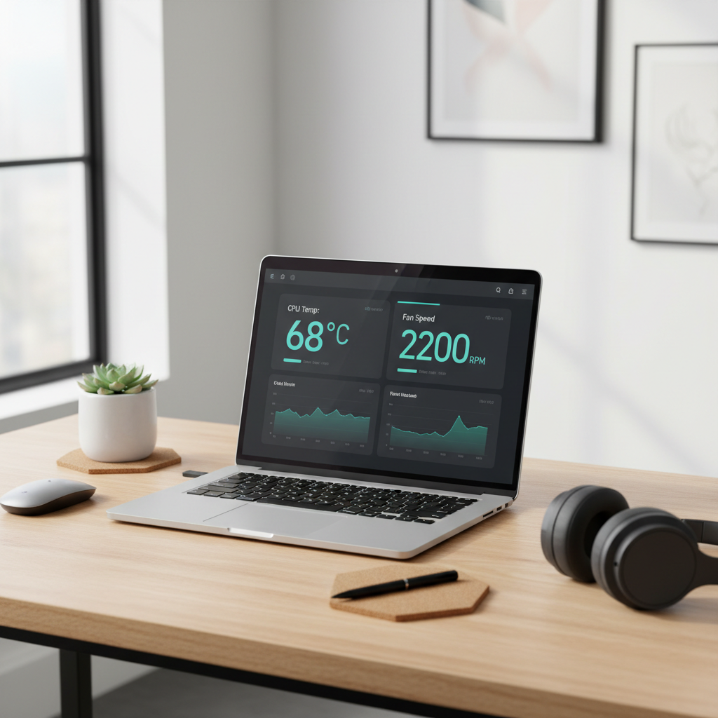 Laptop temperature check after cleaning fans without opening using a monitoring app