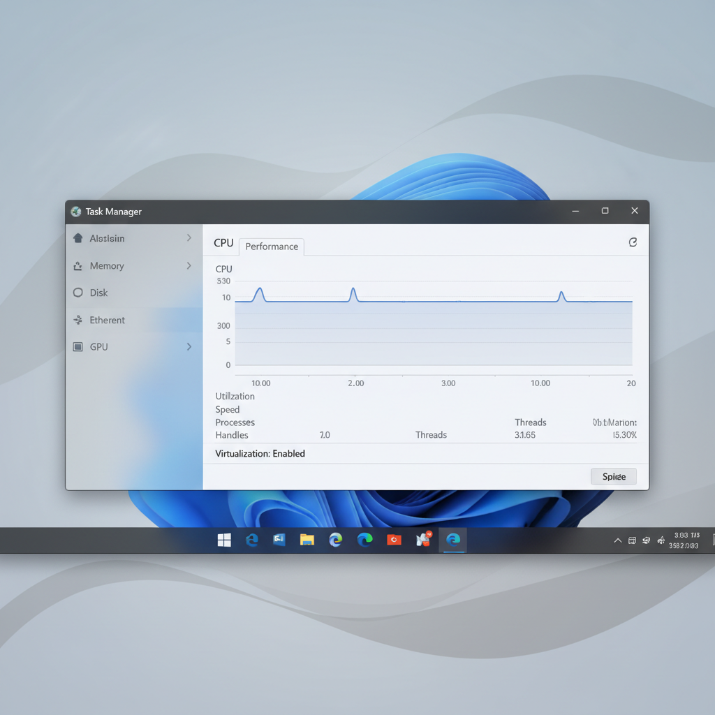 Windows 11 Task Manager showing virtualization enabled status