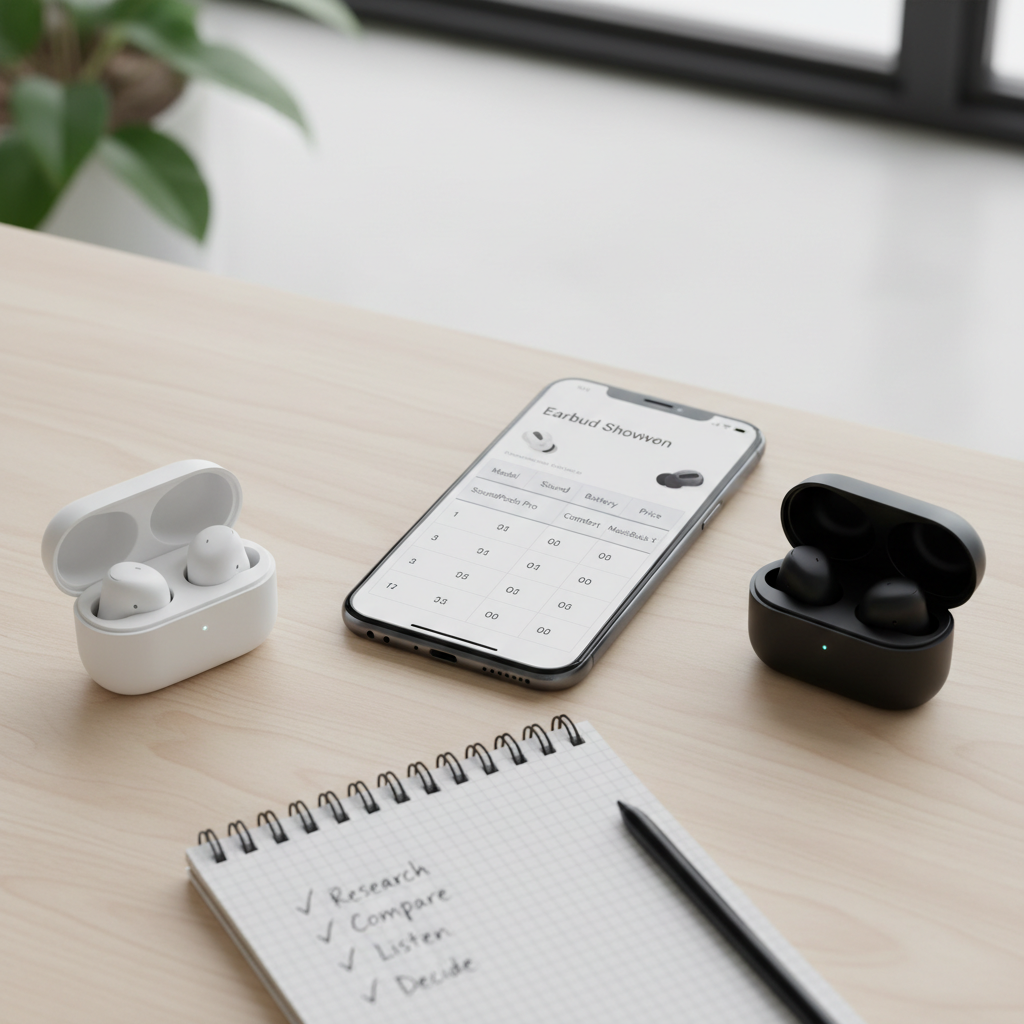 Budget wireless earbuds comparison table and buying checklist