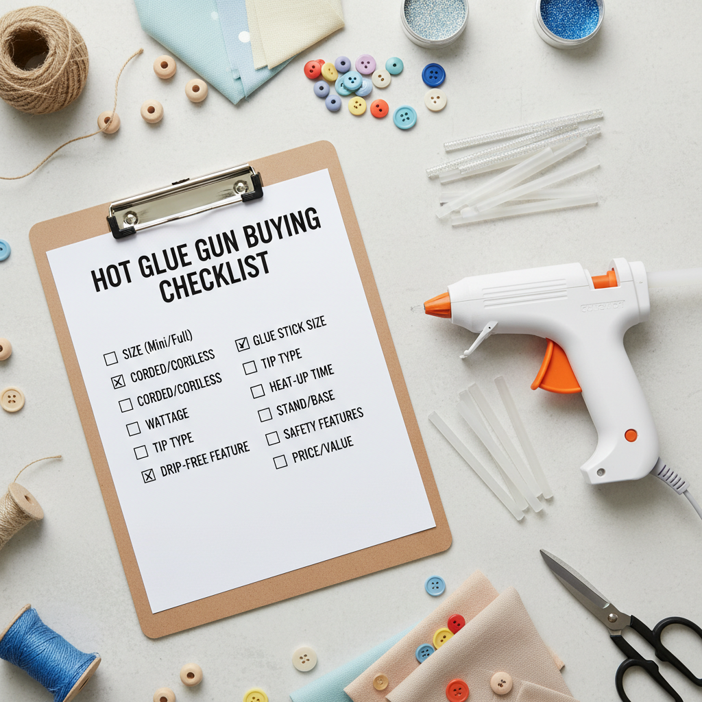 Hot glue gun checklist for choosing temperature and stick size