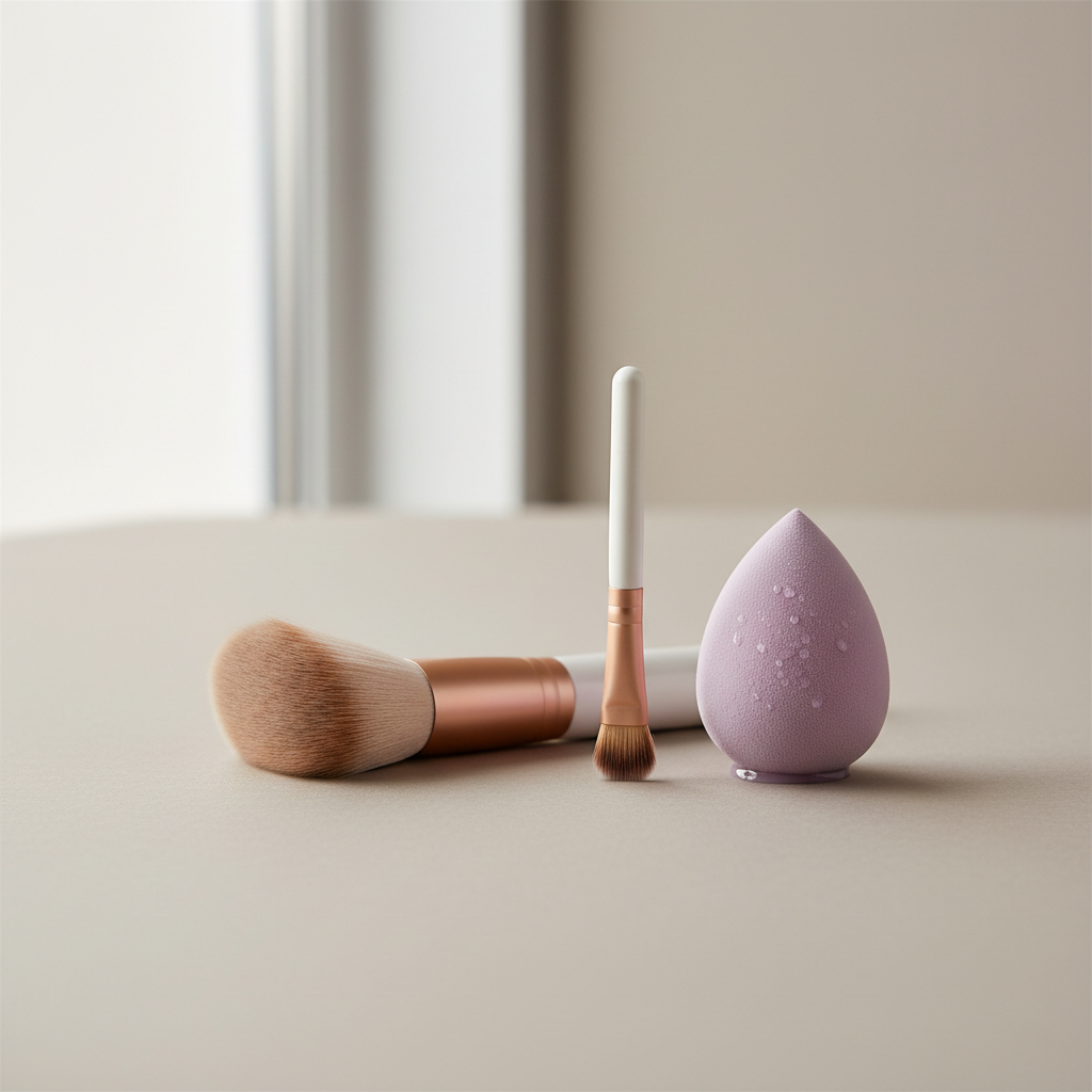 Beginner contour brushes and sponge for blending