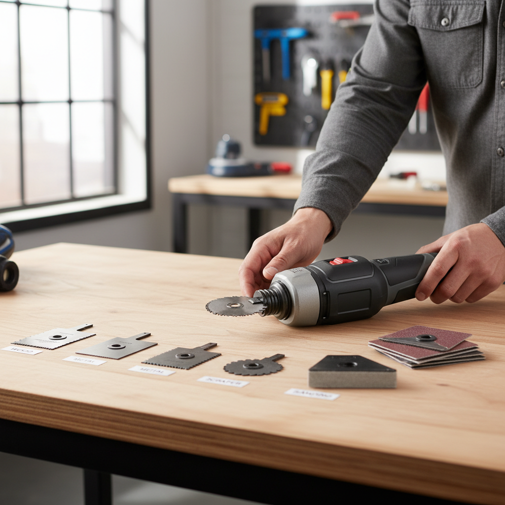 Choosing multi tool attachments for cutting scraping sanding and screwdriving