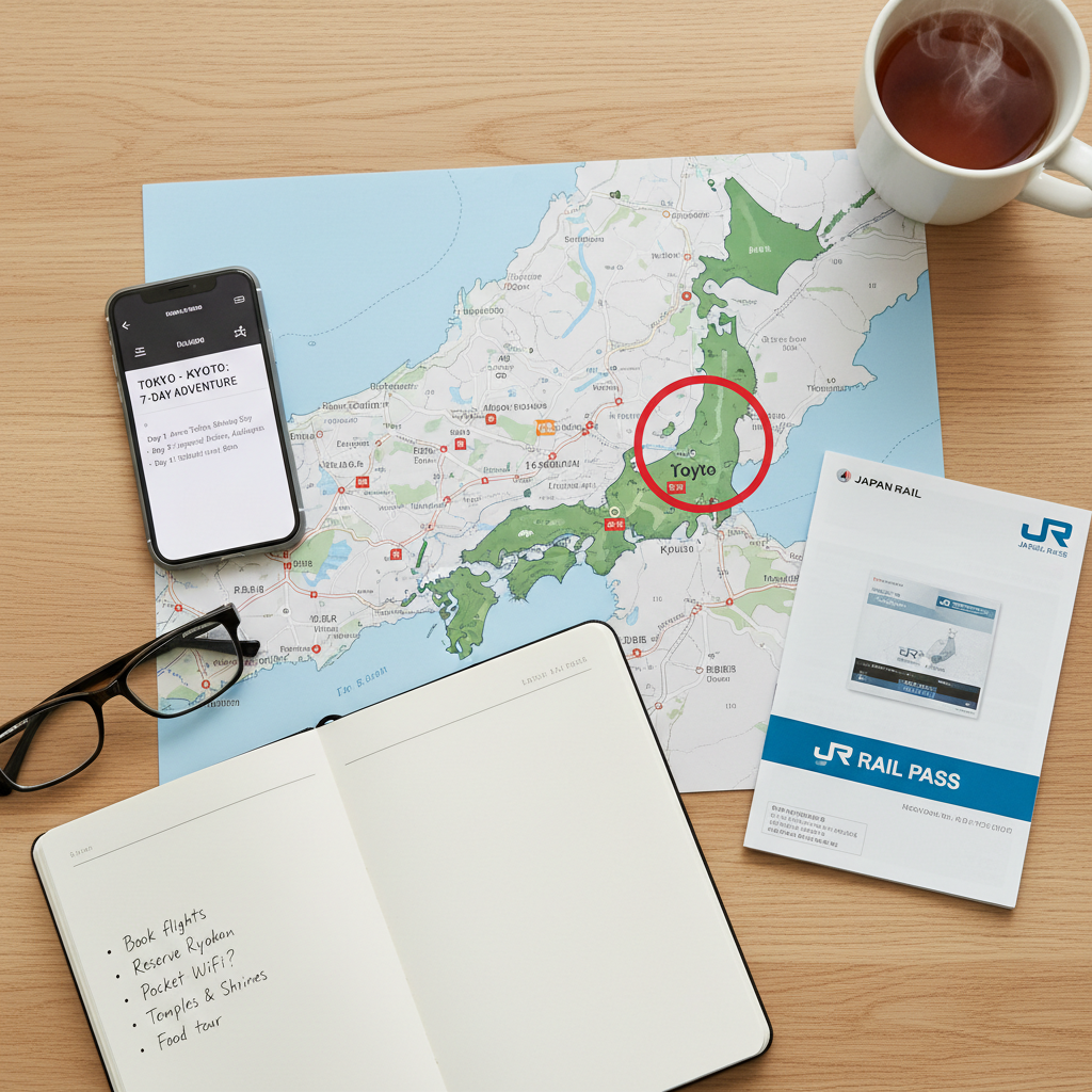 Tokyo and Kyoto trip planning map for Japan 2026 itinerary