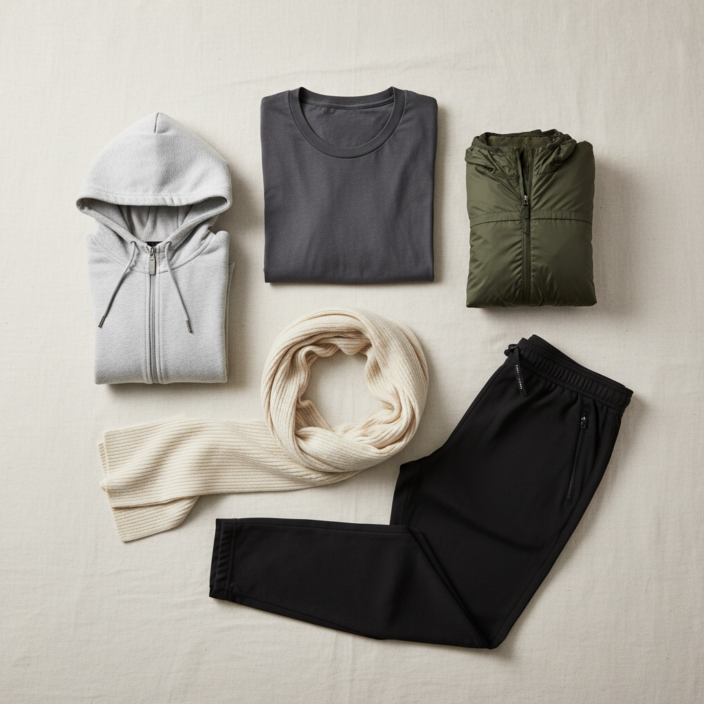 Layering pieces for airport comfort: tee, hoodie, light jacket