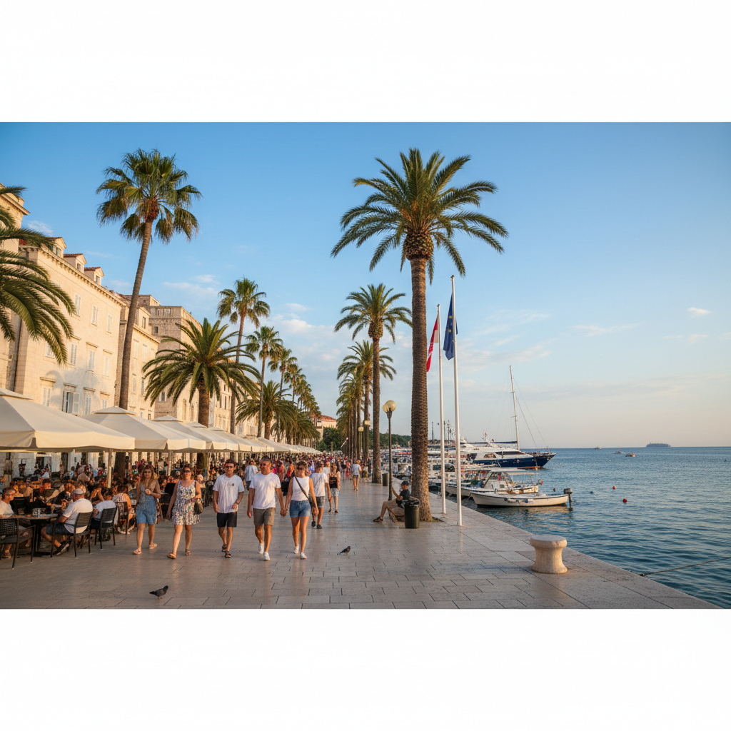 Split waterfront promenade in shoulder season for Croatia travel timing