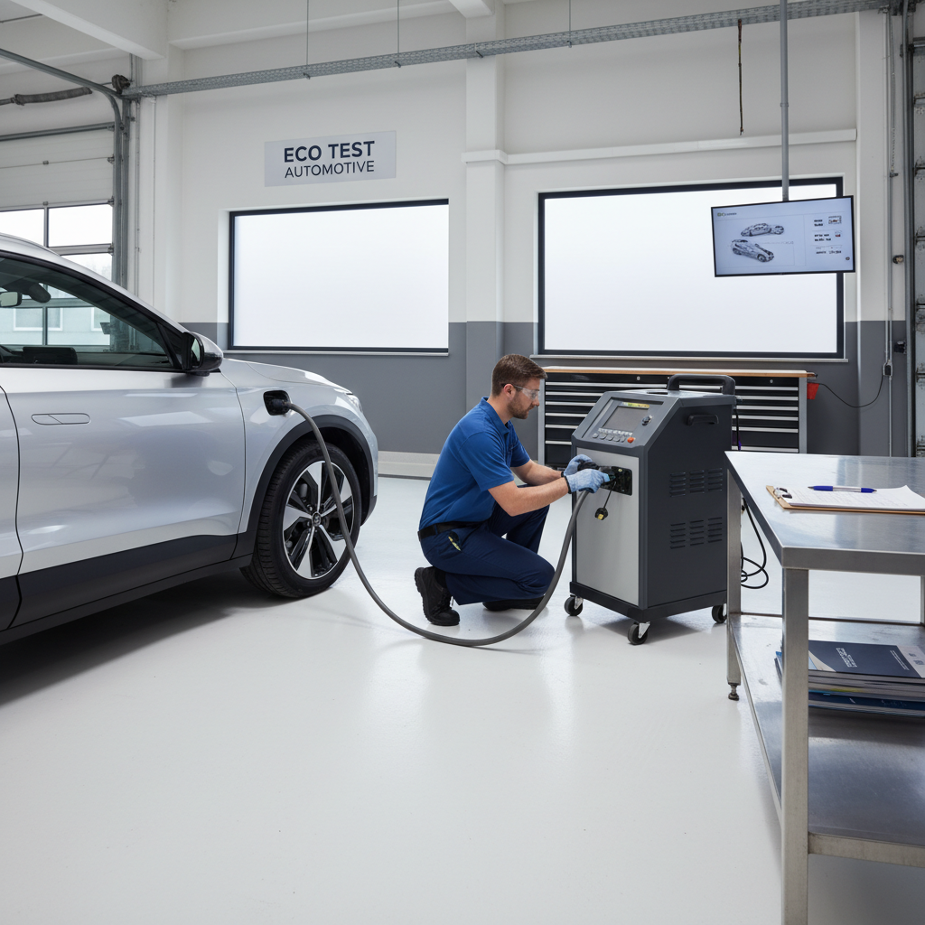Car undergoing OBD emissions inspection with readiness monitors
