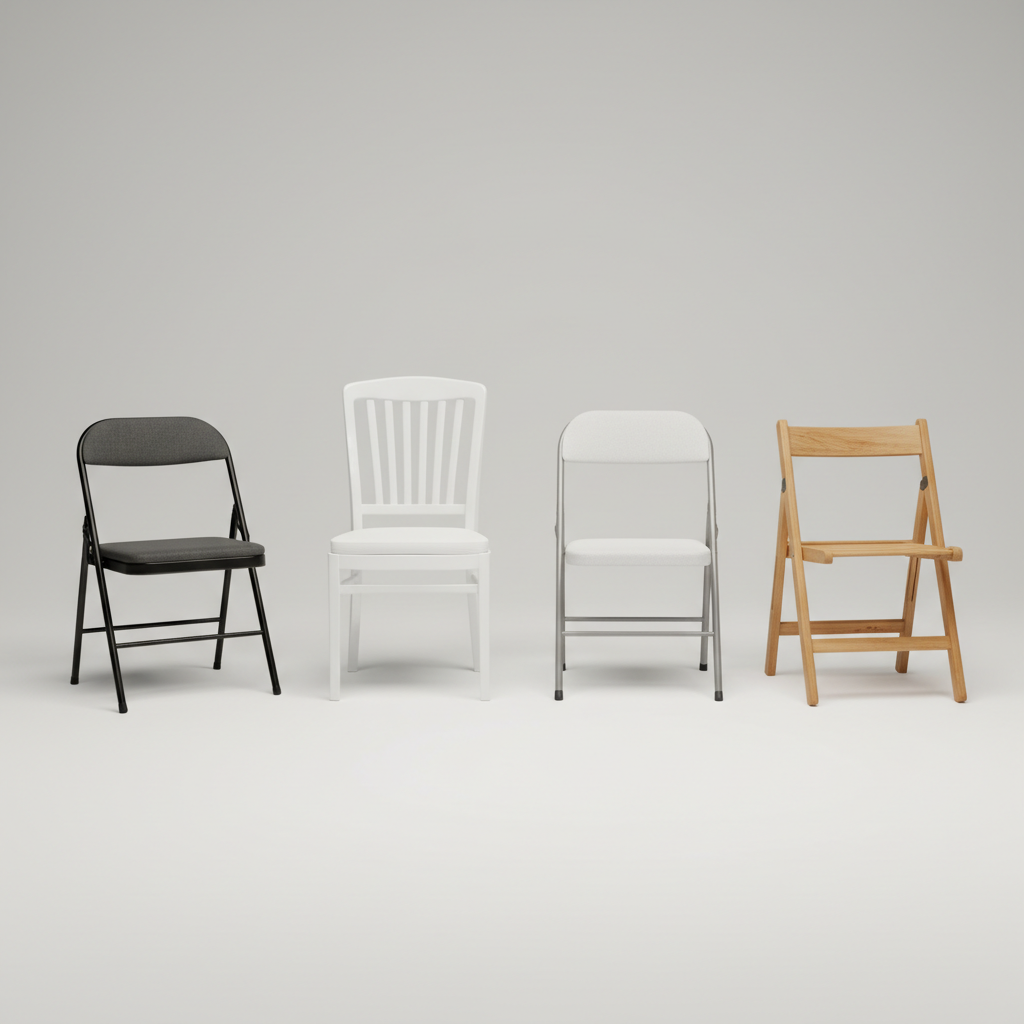 Comparison of different foldable chair types for hosting guests