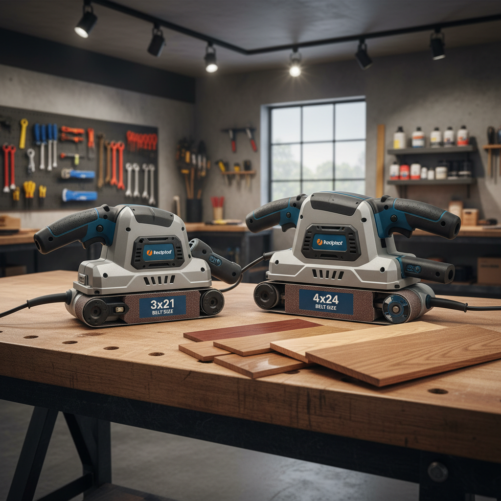 Comparison of belt sander belt sizes 3x21 and 4x24 for floor sanding tasks