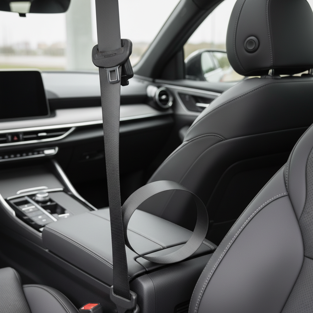 Car seat belt webbing not retracting near B-pillar