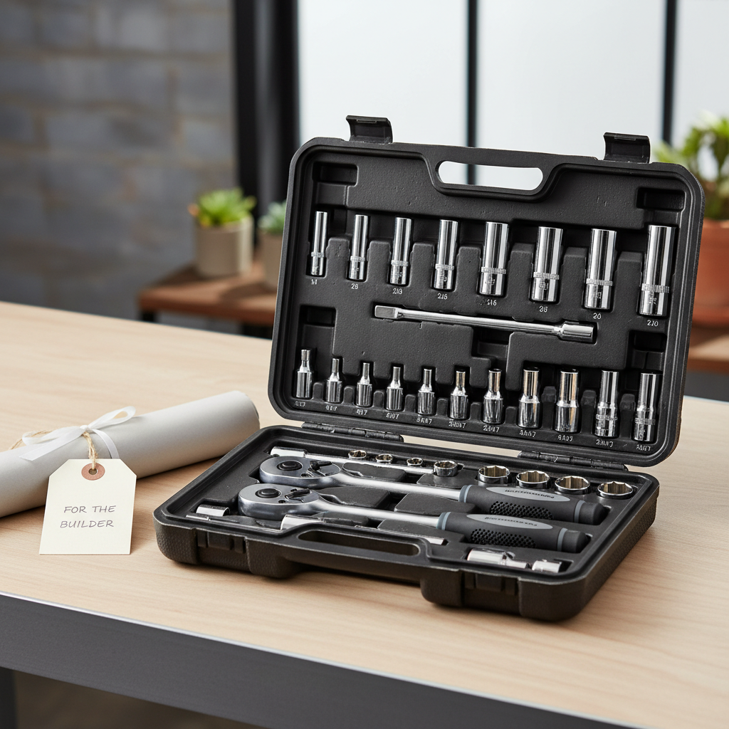 Gift-ready tool set in organized case for men