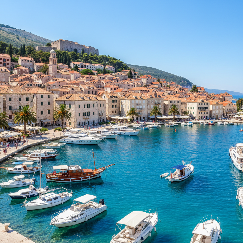 Hvar harbor view showing island base choice for Croatia trip