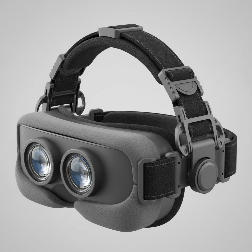 Close-up of phone VR headset straps and padding showing comfort features