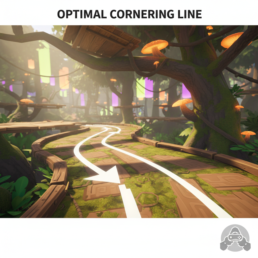 Practicing Gorilla Tag route lines and cornering in a VR environment