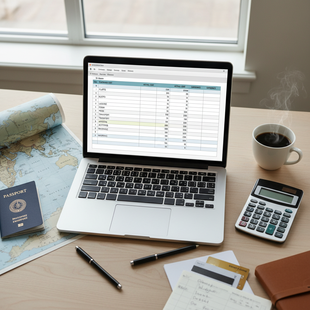 Budget travel planning with a simple spreadsheet and world map