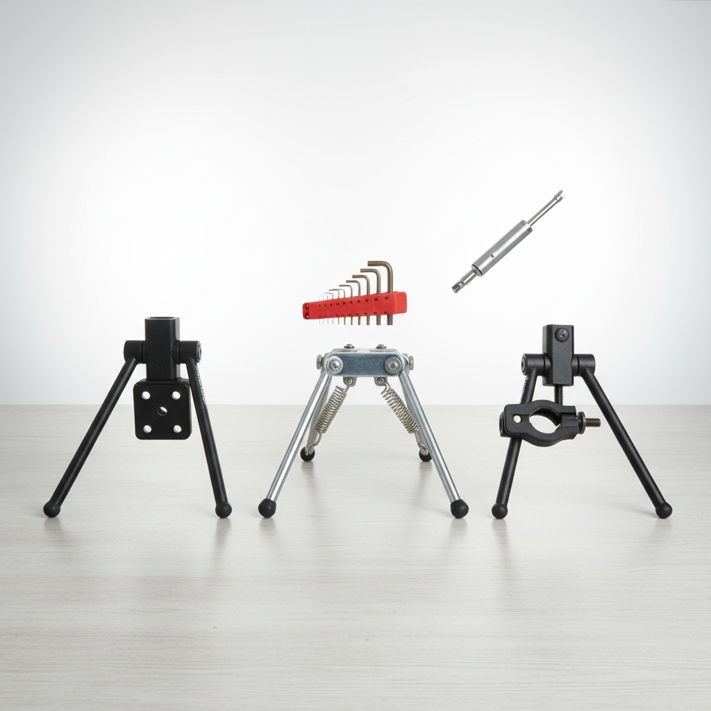 Bike kickstand types side-by-side: rear-mount, center-mount, and chainstay clamp
