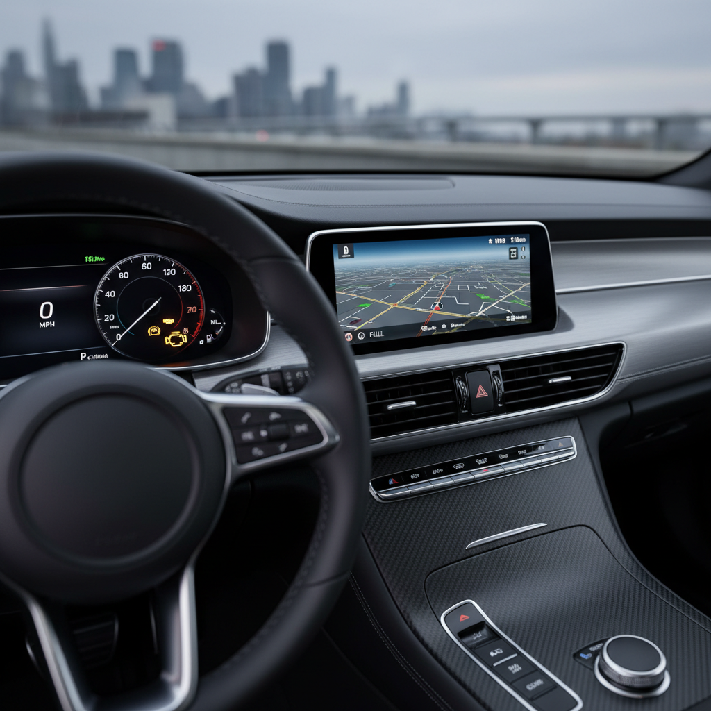 Check engine light illuminated on a car dashboard