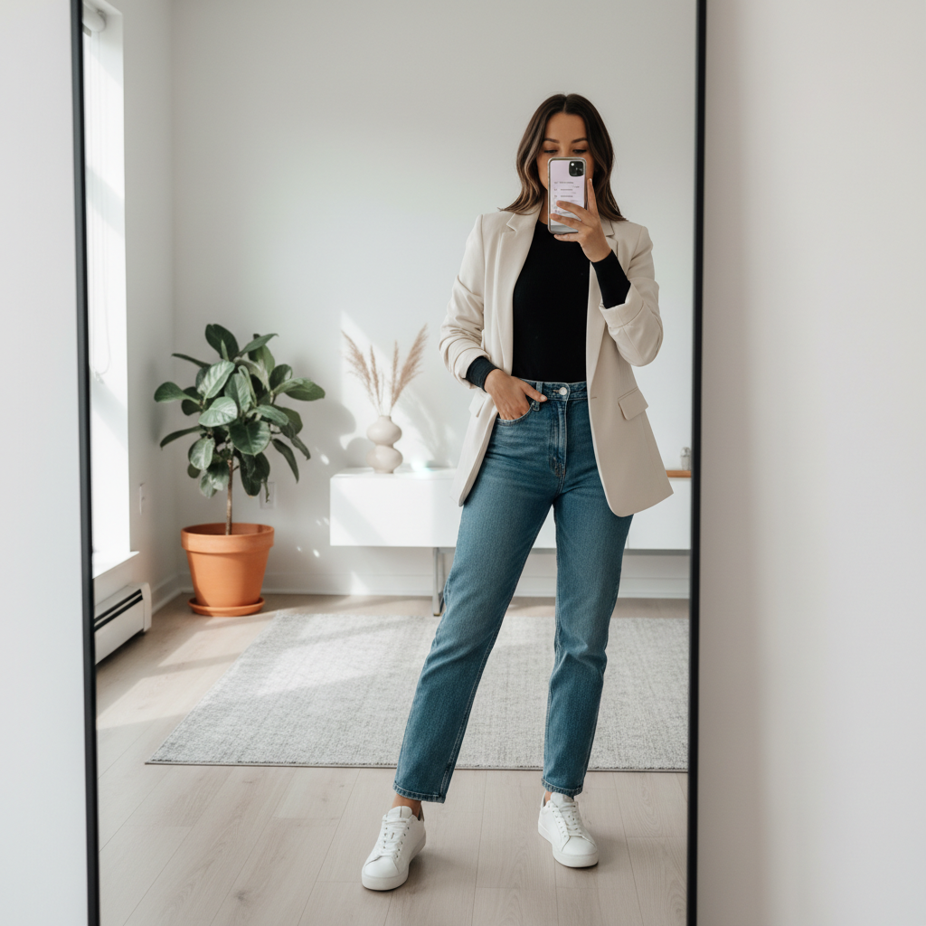 Mirror checklist for a quick put-together look with minimal effort