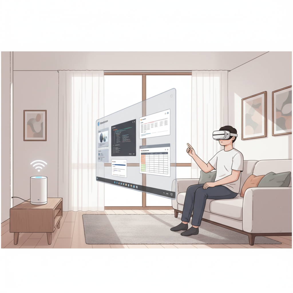 Virtual Desktop streaming PC desktop to a VR headset over Wi-Fi
